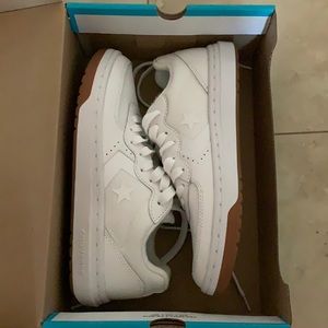 Converse Rival OX White Gum Leather Sneakers